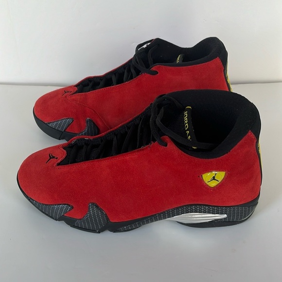 Retro AIR JORDAN 14 Ferrari Red w/ Yellow Trim Size 9 - Picture 3 of 15